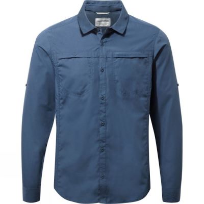 Camisa Craghoppers Kiwi Trek Manga Larga Hombre - Azules - Chile WZH275369